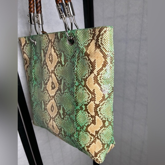 Michael Kors Collection Italy Large Skorpios Genuine Python Leather Shopper Bag - Picture 4 of 10